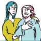 Illustration von Jesus und Bartimäus