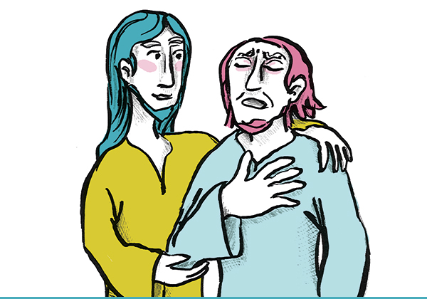 Illustration von Jesus und Bartimäus